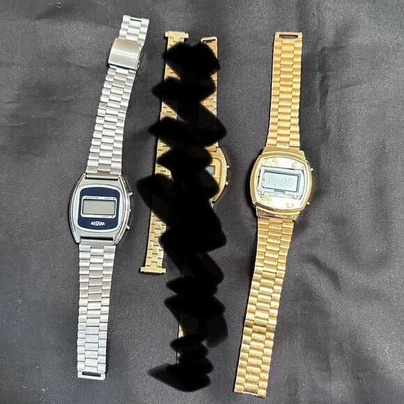 Vintage Medana Retro 80s Men’s Silver Tone and Blue Digital Watch - Picture 10 of 10